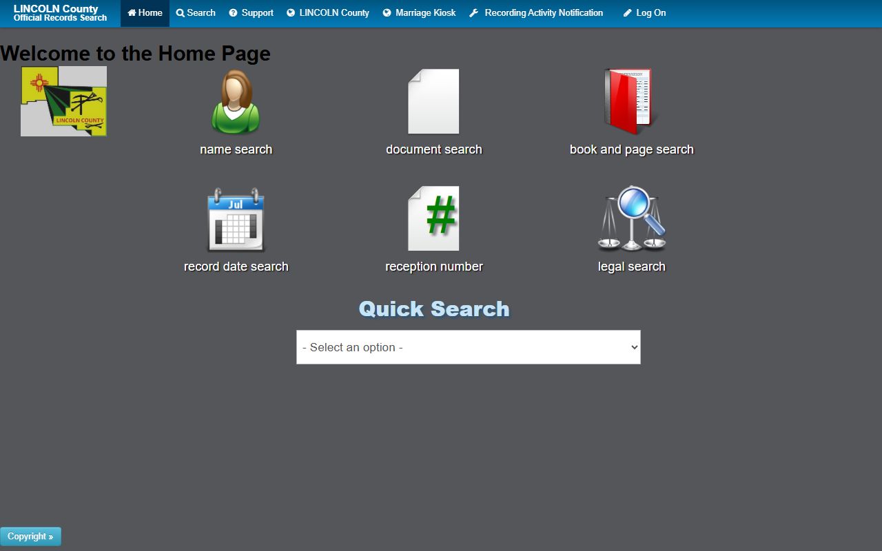 Lincoln County District Court Clerk records LandmarkWeb distinction