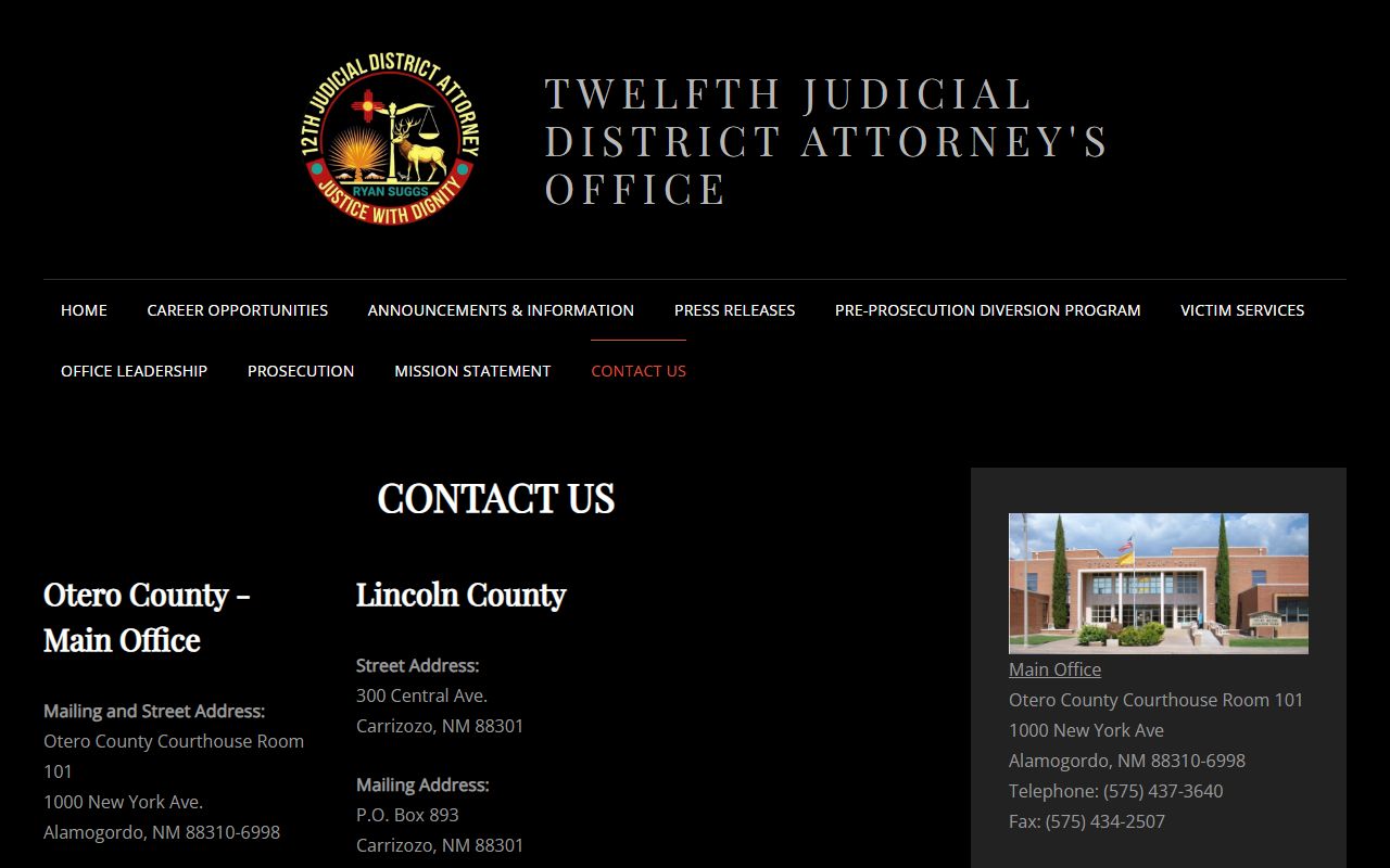 Lincoln County arrest records district attorney contact page