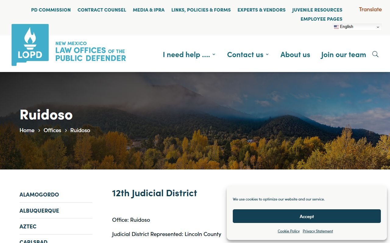 Lincoln County criminal court records Public Defender Ruidoso office