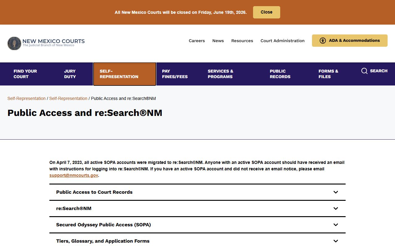 Lincoln County court records public access and reSearchNM guidance