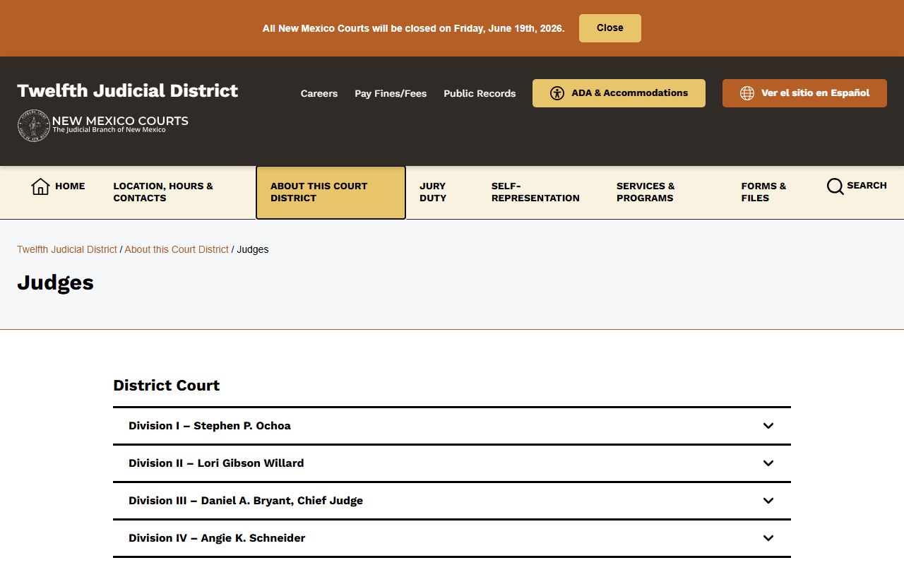 Lincoln County probate records Twelfth District judges