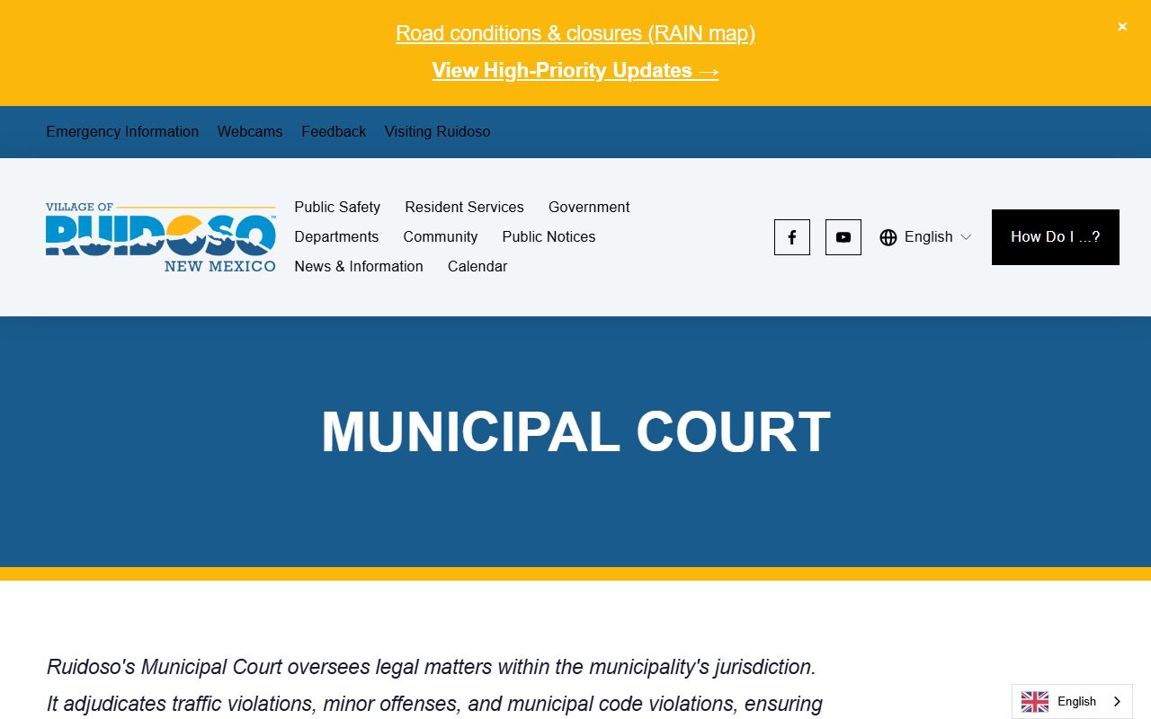 Lincoln County traffic court records Ruidoso Municipal Court