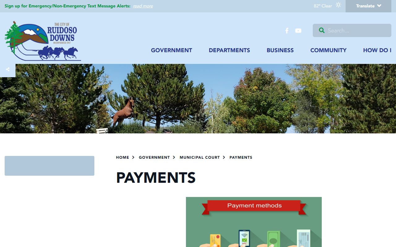 Lincoln County warrant records Ruidoso Downs payment page